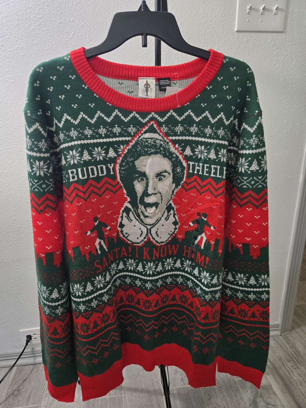 Elf Buddy the Elf Holiday Sweater - Green & Red - Size XXL